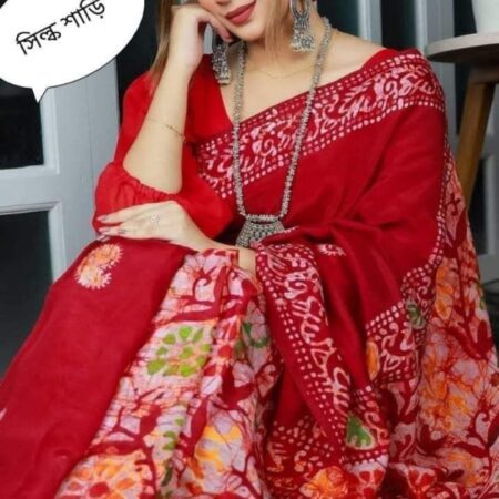 Exclusive Designer batik Silk Saree For Woman