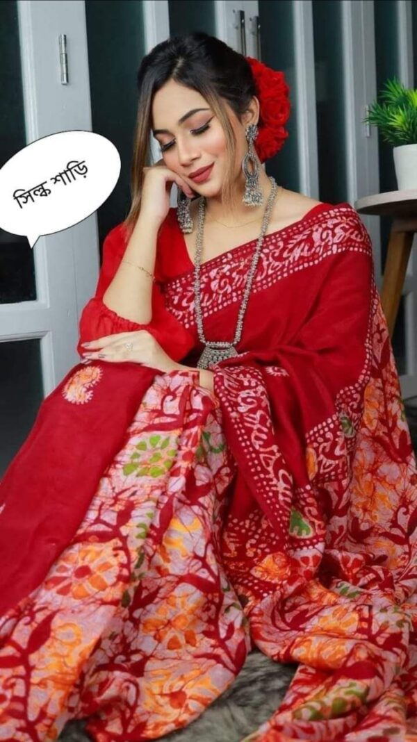 Exclusive Designer batik Silk Saree For Woman