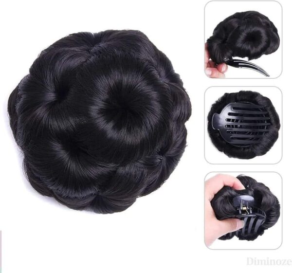Faux Synthetic Hair Bun Extension Elastic Wavy Bridal Donut Chignon Hairpiece